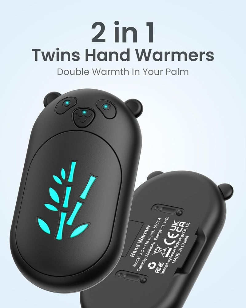 AaoLin Hand Warmers Rechargeable 2 Pack, 6000mAh Electric Hand Warmer Reusable, 20Hrs Long Heating, Portable Pocket Heater Handwarmer for Women Men, Outdoor Camping, Hunting Gear - Image 2